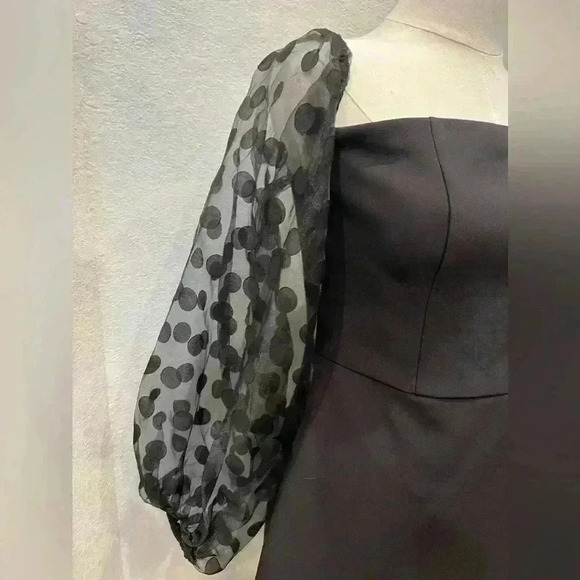 BCBGMAXAZRIA Sheer Sleeve Square Neck Mini Dress-Size 8 NEVER WORN - Picture 6 of 7